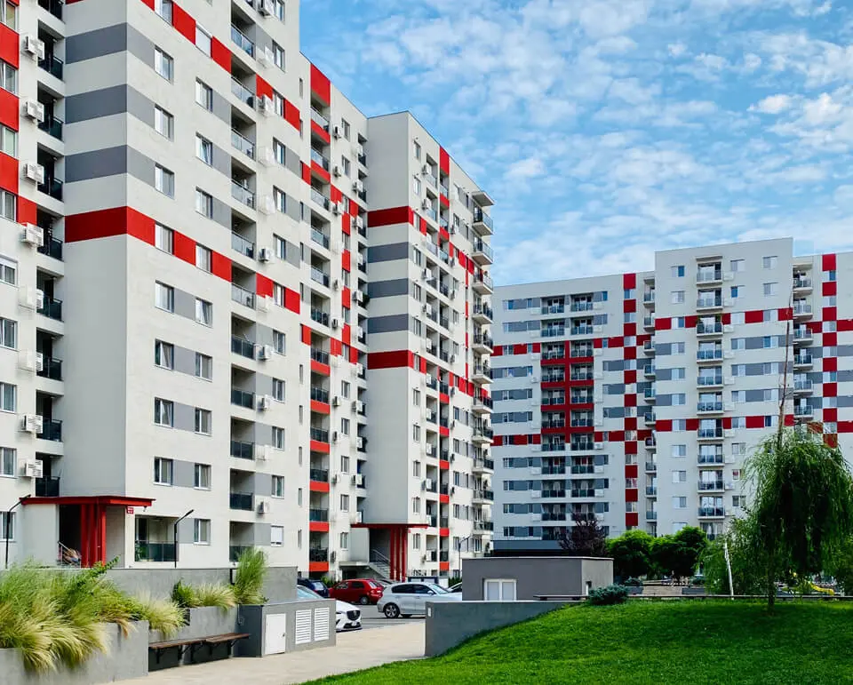 Block of Modern Apartments With Balconies